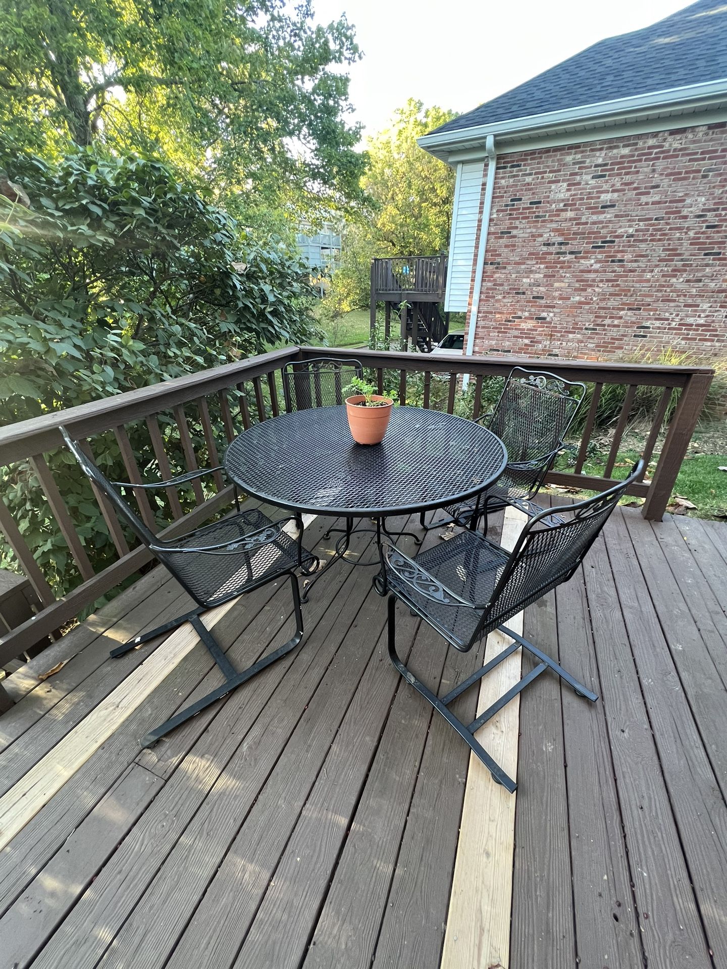 Wrought Iron Patio Table &  Chairs Set