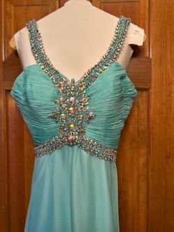Teal Beaded Formal Gown size 10