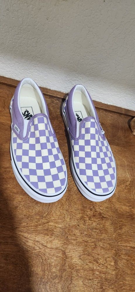 VANS Classic Slip-On 'Checkerboard - Violet - Size  6 men 7.5 women
