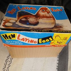 Vintage Hen Laying Eggs 