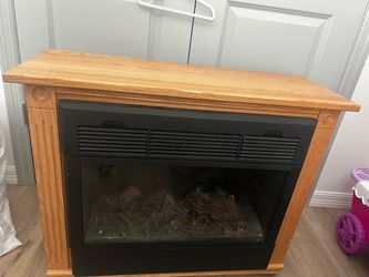 Electric Fireplace Heater with Wood Mantel