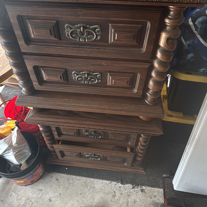 Vintage wood nightstand