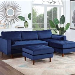 Dunaway Reversible Sofa & Chaise with Ottoman
