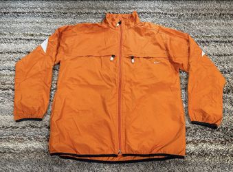 Vintage Nike Windbreaker Jacket Mens Medium Full Zip Gray Tag Orange LS