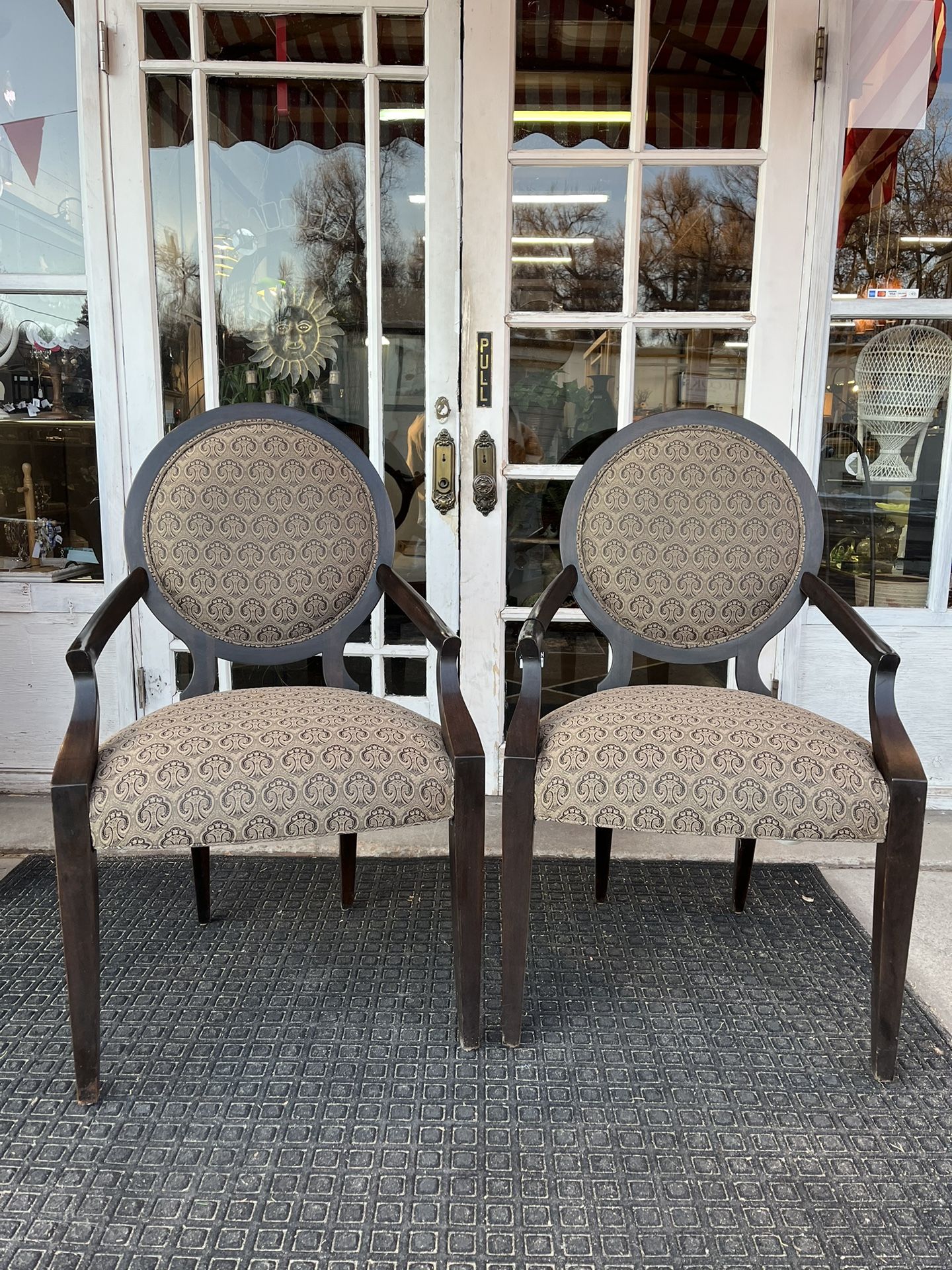 Ethan Allen Medallion Arm Chairs