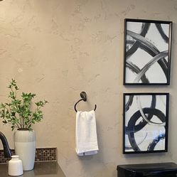 Set Of 2 Decorative Black And White Abstract Art Wall Art 