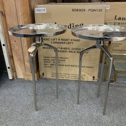 Sleek Silver End Tables - $99 Each
