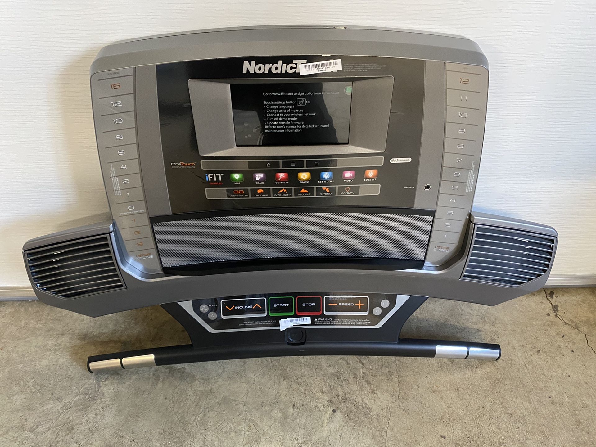 Nordictrack treadmill Console