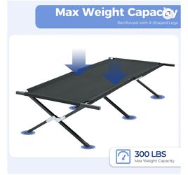 Folding camping cot bed