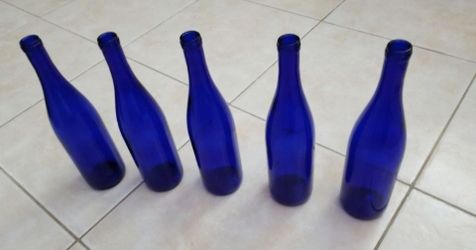 NEW Decorative Blue Bottles for decorative display or craft art projects