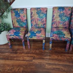 Glass 7ft Dining Room Table and 6 Comfortable Chairs