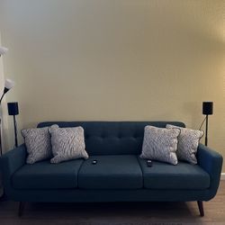 Teal Mid Century 86” Sofa