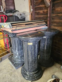 Black Marble columns (Set of 4)