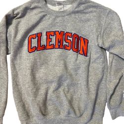 $5 Unisex Champion Gray Clemson Tigers Pullover Sweatshirt - Size Small