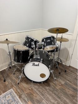 Pearl 5-Piece Drum Kit Complete Set w/ Hardware & Cymbals