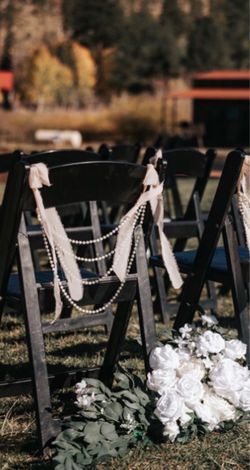 20 wedding pearl bow chair decor