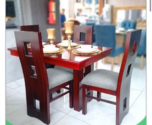 4-Piece Wood Dining Table and Chair Set