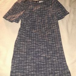 M/L Gingham Navy Office Dress