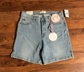 New $60 Curve Appeal Sculpting Denim Shorts Size 8