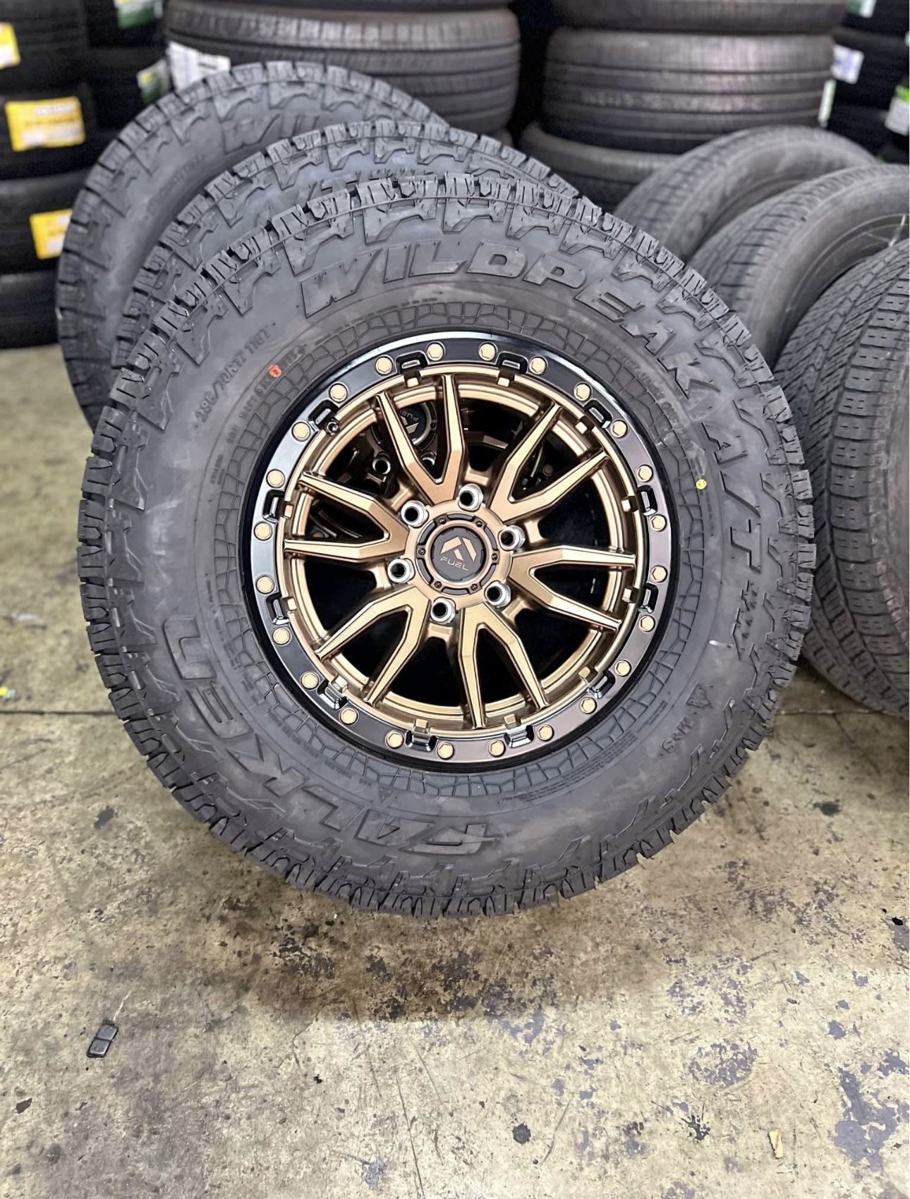 Wheels & Tires Package Deal, Fuel Rebel 285/70R17 Falken Wildpeak AT4W Tires, WE FINANCE