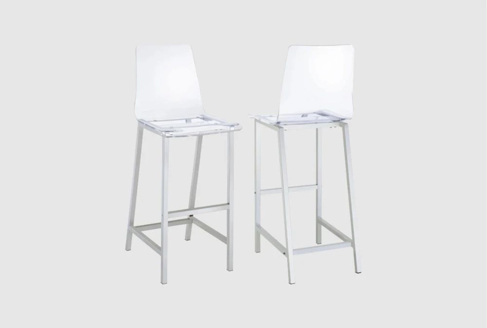 Acrylic Bar Stools with Back (Set of 2)
