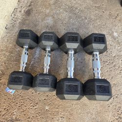 Rubber Hex Dumbbells 