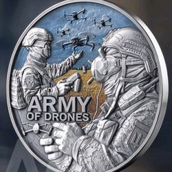 ARMY OF DRONES GUARDIANS OF FREEDOM  2oz  Silver Coin 2000 FRACS CAMEROON 2024