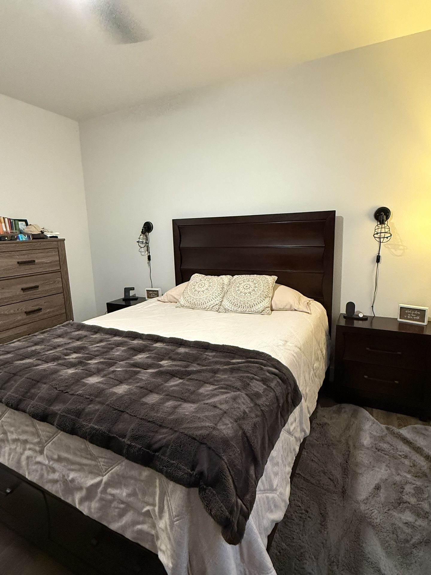 Queen Bed Frame + Nightstands