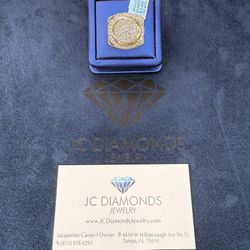 Ring Men Big Diamonds Real And Gold 