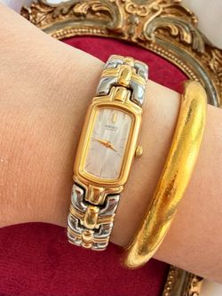 Vintage 1990s Seiko Mother of Pearl Quartz 2 Tone Watch ( Working )