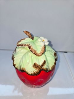 Vintage strawberry jam jar, Lorrie Design