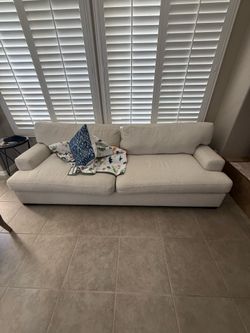 Large Cream Fabric Sofa living space