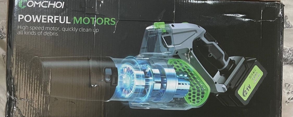 Leaf Blower - Comchoi 500000RPM Cordless Electric - 2 X 4.0Ah Batteries