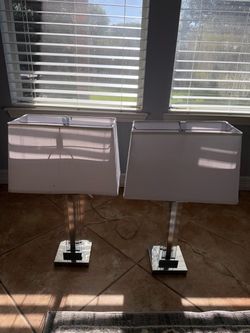 Silver Lamps Set of 2
