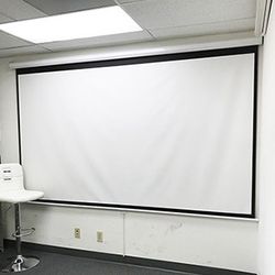 (Brand New) $60 Manual 100” 16:9 Projector Screen Manual Pull Down Matte White Viewing Area: 87x49” 