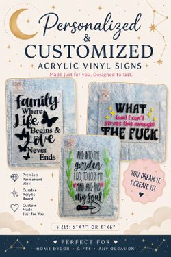 ✨Handmade custom acrylic/vinyl signs✨