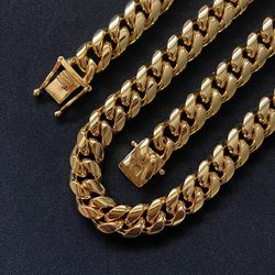 18K Gold Plated Cuban Link Chain 12mm 22”