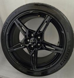 Excellent Set 4 Corvette C8 Black Wheels Rims OEM Factory Michelin Tires