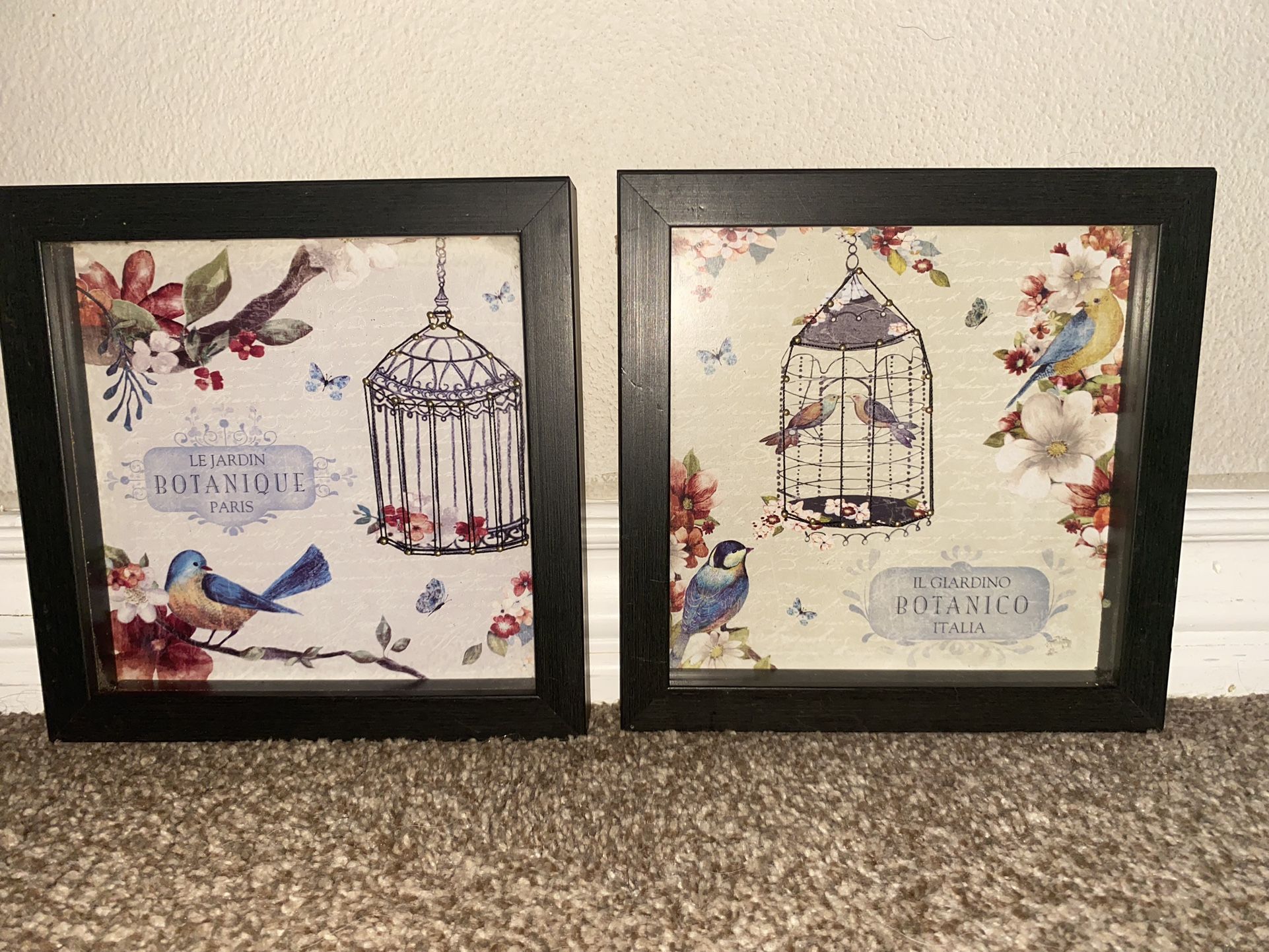 2 Shadow Box Bird Cage Wall Decor Brand New