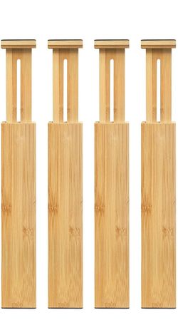 Adjustable Bamboo Drawer Dividers, Expandable Drawer Organizer