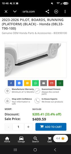 2023-26 Honda Pilot OEM Black Running Boards