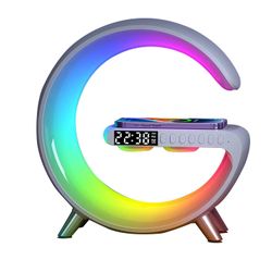 💡 BKDRL Bluetooth Speaker Lamp with Wireless Charger (White)