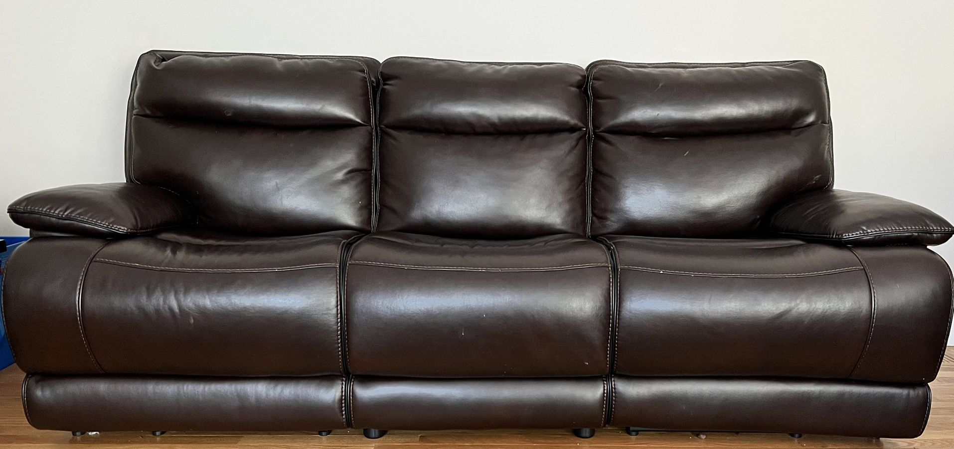 Recliner Sofa - Brown Leather