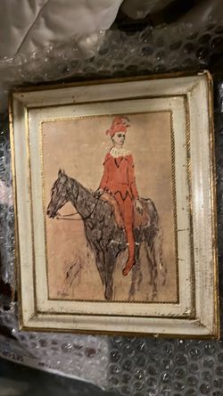Framed Picasso Harlequin on Horseback Print