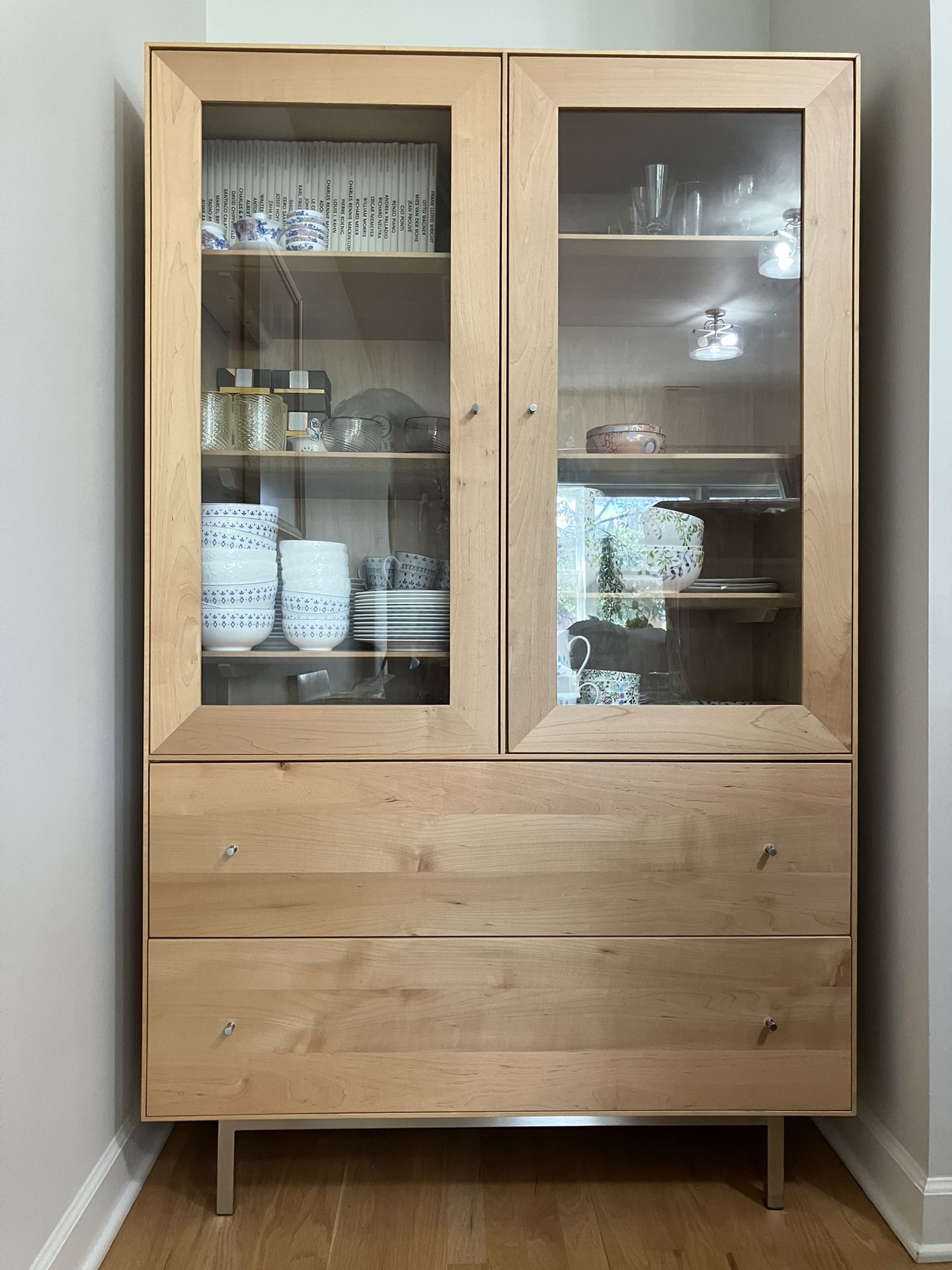 Room & Board Buffet Bookshelf Bookshelves Display Cabinet WOOD METAL Like New Room And Board Cabinet Buffet Dresser Bookcase