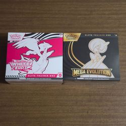 Pokemon Cards Scarlet & Violet White Flare and Mega Evolution(Mega Gardevoir) Elite Trainer Boxes