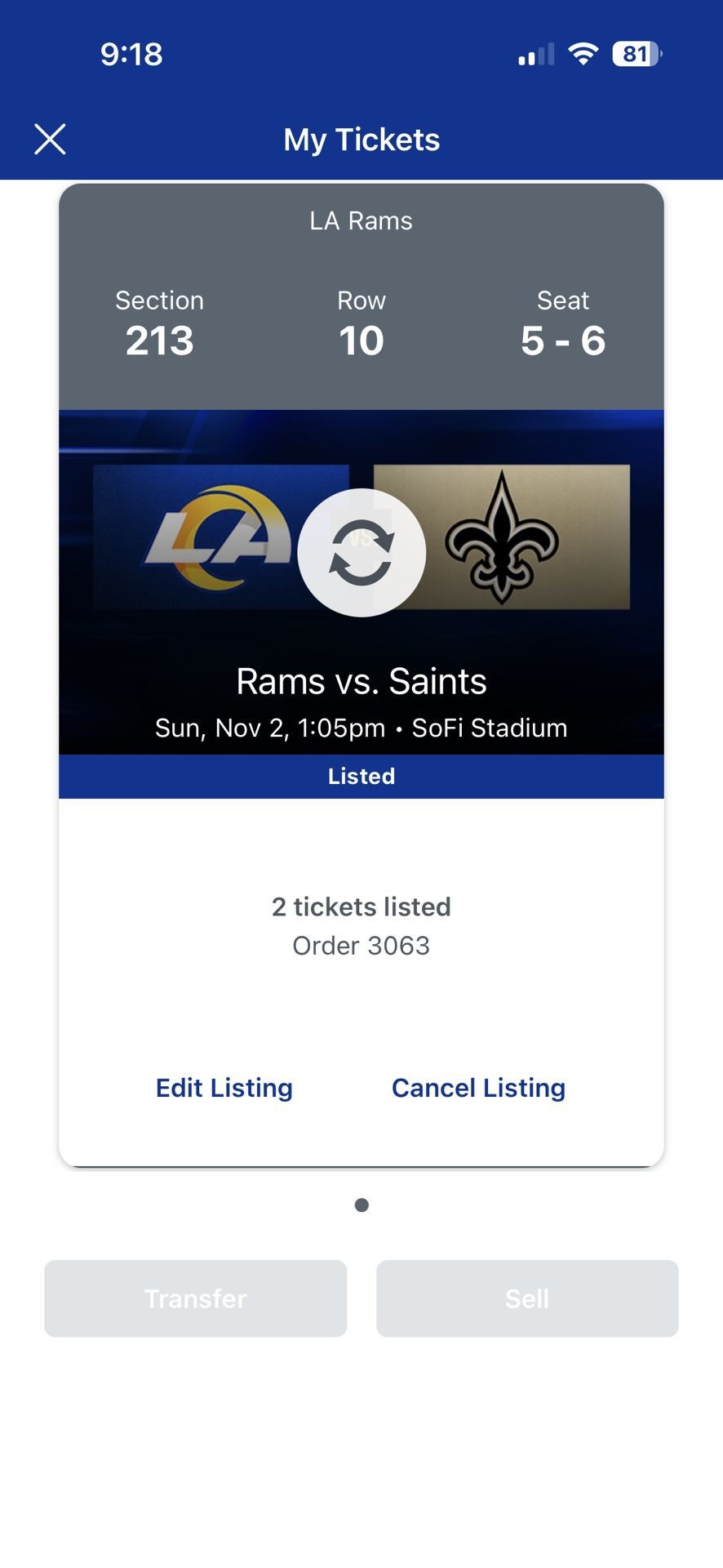 RAMS VS SAINTS SOFI STADIUM SUN NOV 2