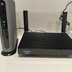 Router, Modem, Combination Kit Motorola MB8600 and  Linksys MR7350