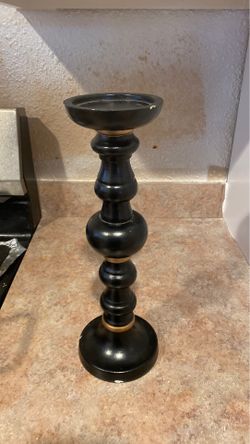 Medium Black and gold candle holder