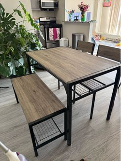 Dining Table w 2 chairs and Bench